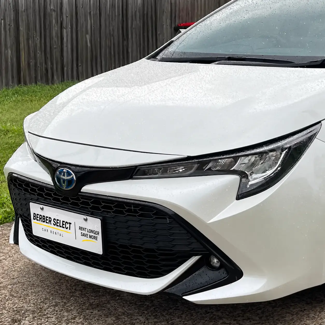 White Toyota Corolla from the Berber Select rental range